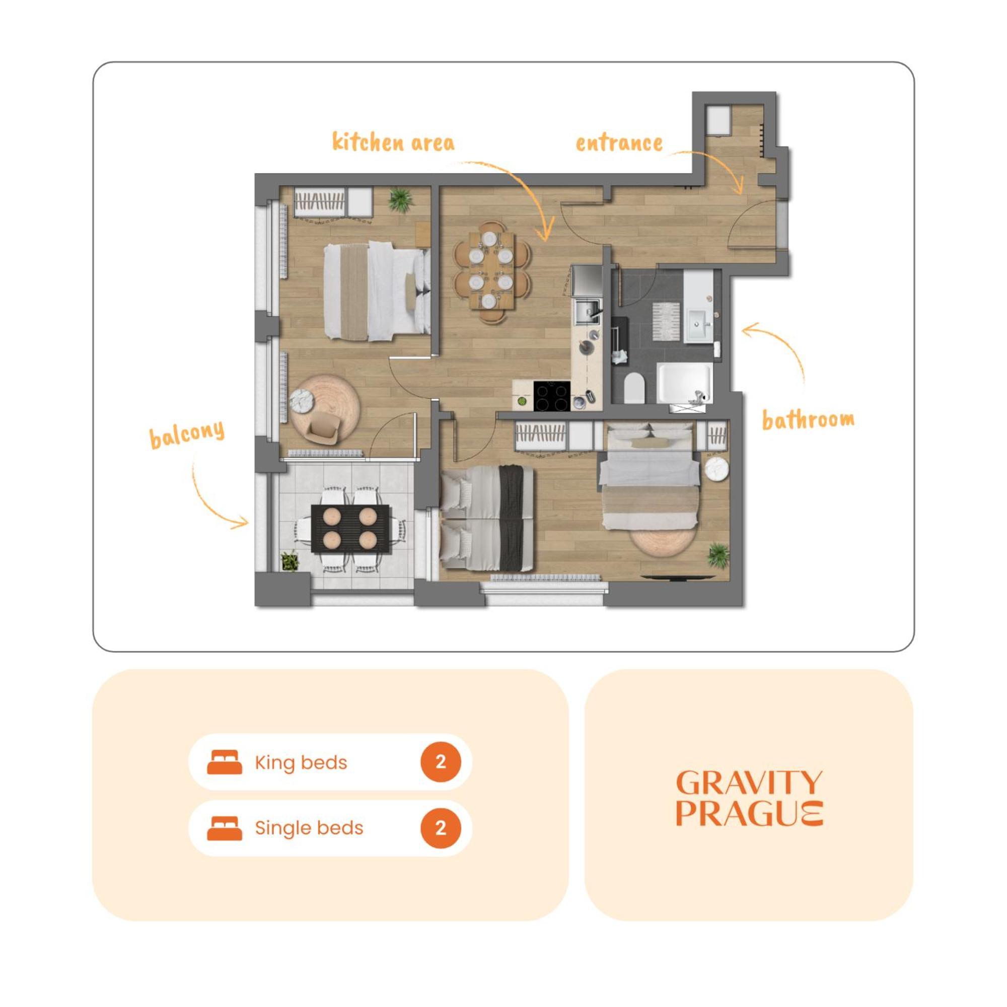 Bright 2Br - 8Th Floor, Balcony, Free Parking - By Gravity Prague Apartment Ngoại thất bức ảnh